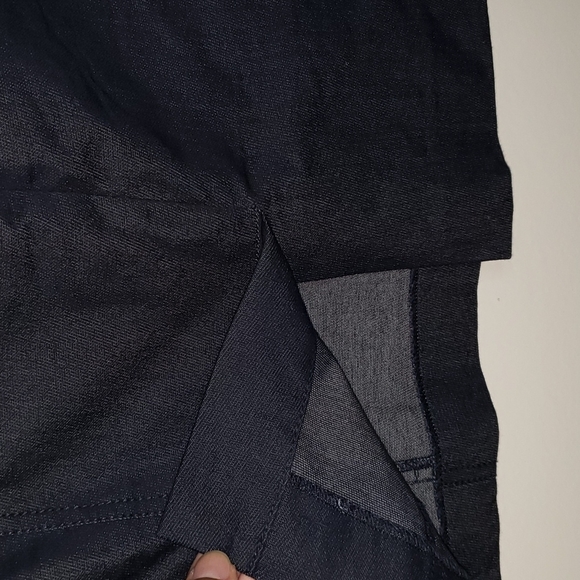 TALBOTS- Dark Stretch Denim Pencil Skirt w Lace Up Front, Size 4 Petite - Picture 5 of 7